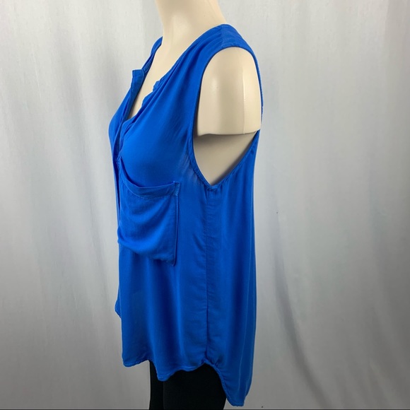 Bella Dahl Sleeveless High/Low In Blue S - Picture 4 of 6